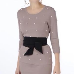 Brian Bailey Pearl Embellished Sweater